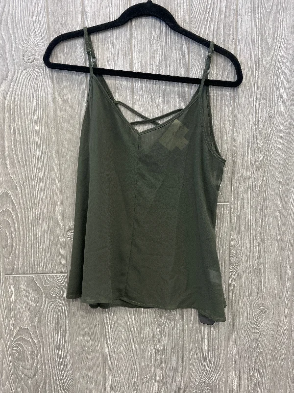 comfortable short sleeve shirts for office wear -Top Sleeveless By Wishful Park In Green, Size: M