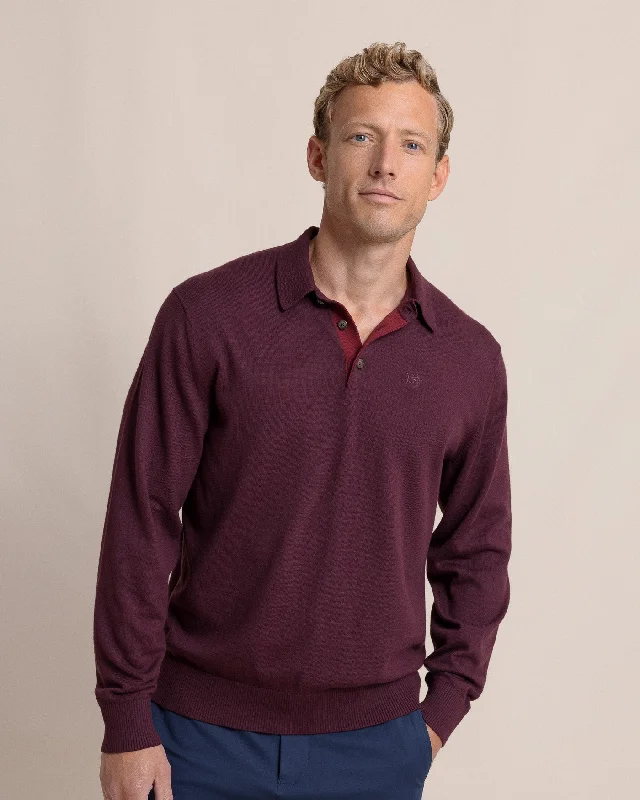 Woodville Jade Sweater Polo- Merlot