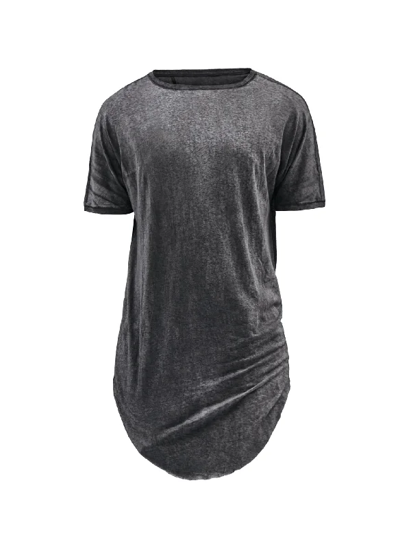 lightweight and breathable short sleeve polo shirts -zain tee cold dyed grey