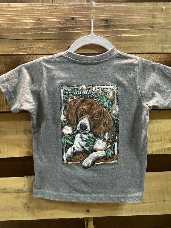 men’s soft fabric short sleeve shirts -Backwoods Born & Raised Beagle Dog in Cotton Bright Unisex Toddler Youth T Shirt