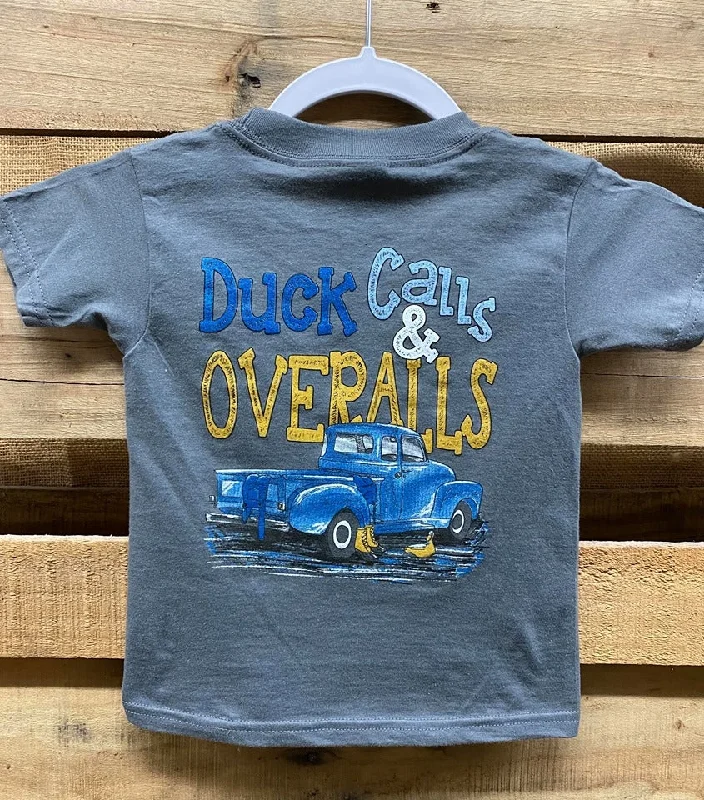 men’s stylish short sleeve shirts for casual outfits -Backwoods Born & Raised Duck Calls & Overalls Truck Bright Unisex Toddler Youth T Shirt