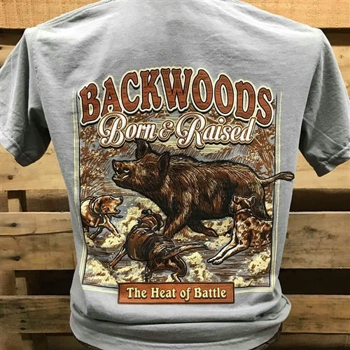 men’s printed short sleeve shirts for work -Backwoods Born & Raised Hog Heat of the Battle Unisex T Shirt