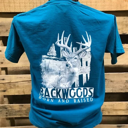 men’s graphic short sleeve shirts with bold designs -Backwoods Deer Scene Hunt Buck Comfort Colors Unisex T Shirt