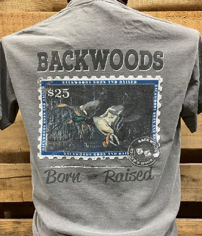 men’s classic short sleeve shirts for beach wear -Backwoods Born & Raised Duck Stamp Comfort Colors Unisex T Shirt