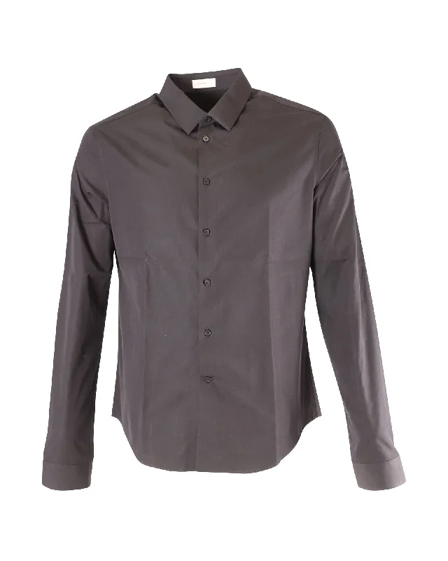 Men's core shirts-Balenciaga Long Sleeve Shirt in Black Cotton