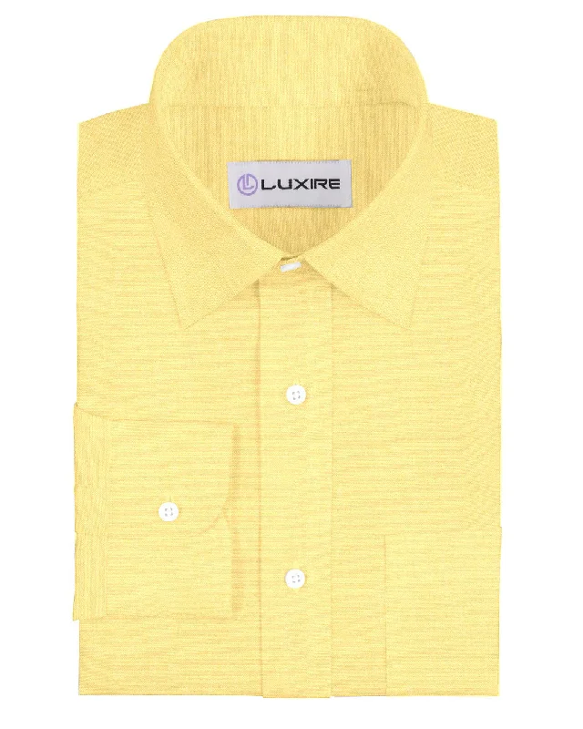 Men's tight-weave shirts-Brisbane Moss Chambray - Yellow