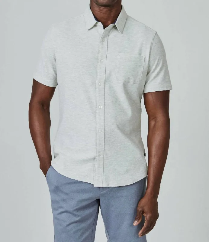 Men's brushed shirts-Cabbo Short Sleeve Shirt In Off White