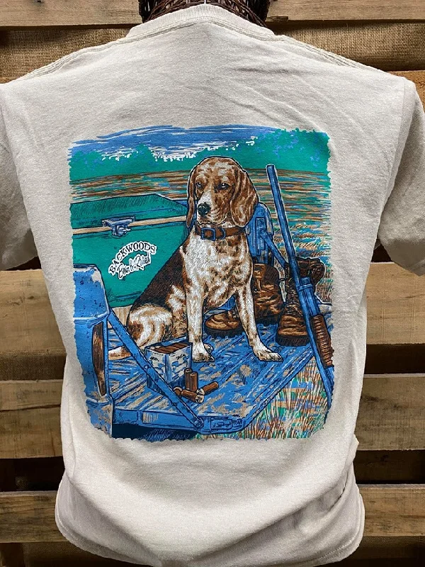 casual short sleeve shirts for every day -Backwoods Born & Raised Beagle Dog on a Tailgate Comfort Colors Unisex T Shirt