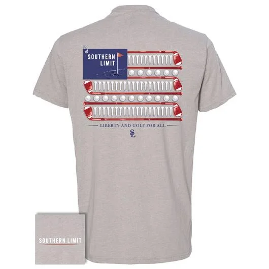 breathable short sleeve shirts for hot climates -Southern Limits Liberty And Golf Flag Unisex T-Shirt