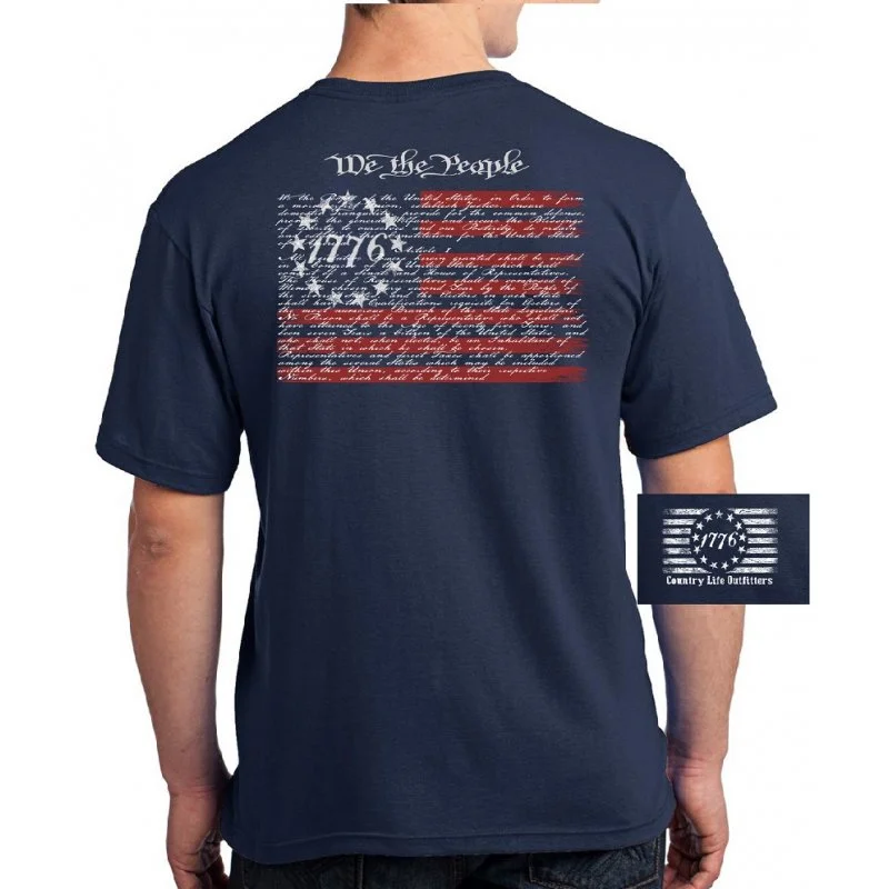 versatile short sleeve shirts for everyday use -Country Life Outfitters Vintage USA American Flag We The People Unisex T-Shirt