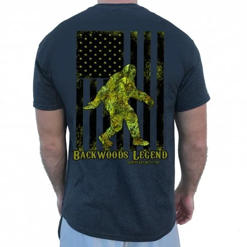 affordable short sleeve shirts for hot weather -Country Life USA Backwoods Legend Bigfoot Unisex T-Shirt