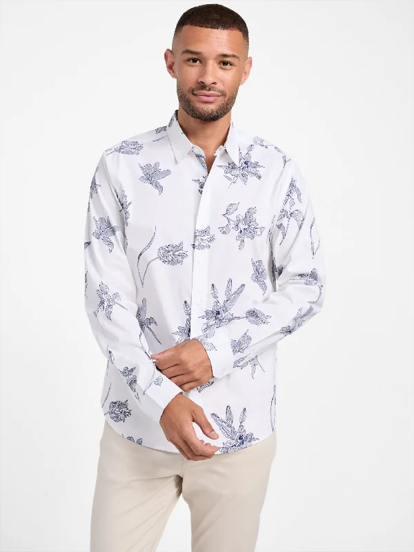 Men's fade-resistant shirts-Davis Floral Long-Sleeve Shirt