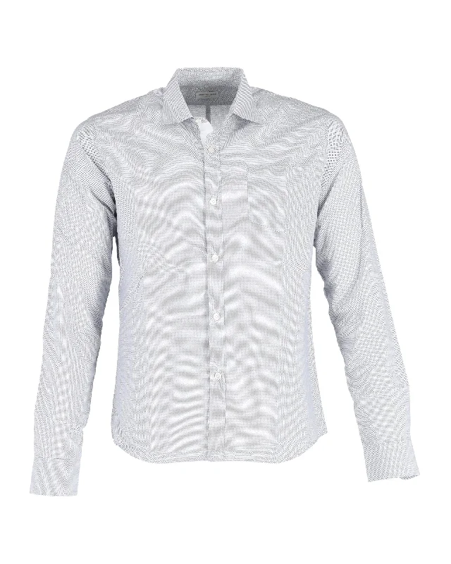 Men's survivalist shirts-Dries Van Noten Printed Shirt in Light Blue Cotton