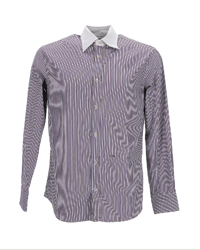 Men's jacquard shirts-Dsquared2 Striped Shirt in Multicolor Cotton