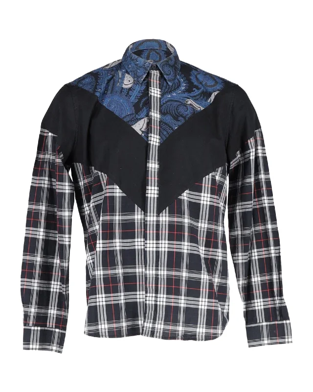 Men's fixer shirts-Givenchy Patchwork Shirt in Multicolor Cotton