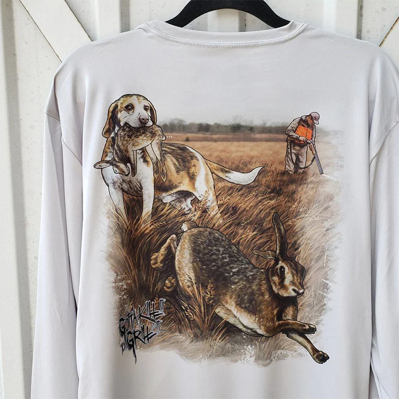 stylish and trendy short sleeve t-shirts for men -Gotta Kill It To Grill It Rabbit Hunt Unisex Long Sleeve Performance T-Shirt