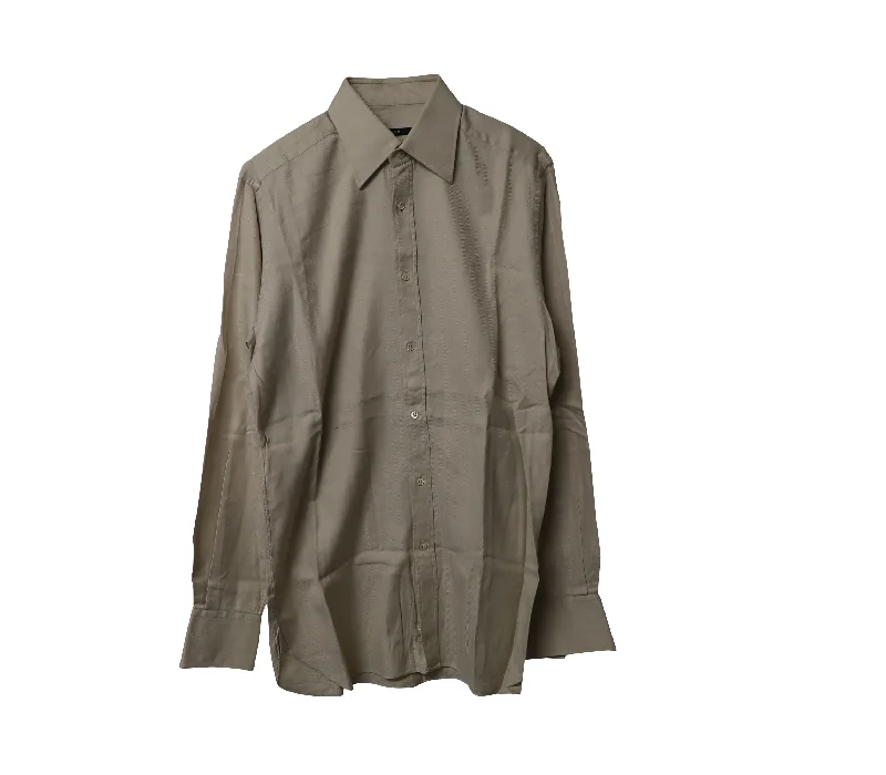 Men's forest shirts-Gucci Button Down Shirt in Beige Cotton