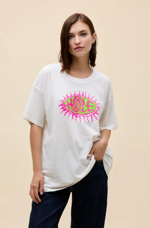 versatile short sleeve shirts for travel wear -Hole Sun Logo Merch Tee