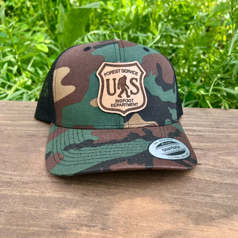 affordable and stylish short sleeve shirts -Bigfoot Forest Service Badge Hat