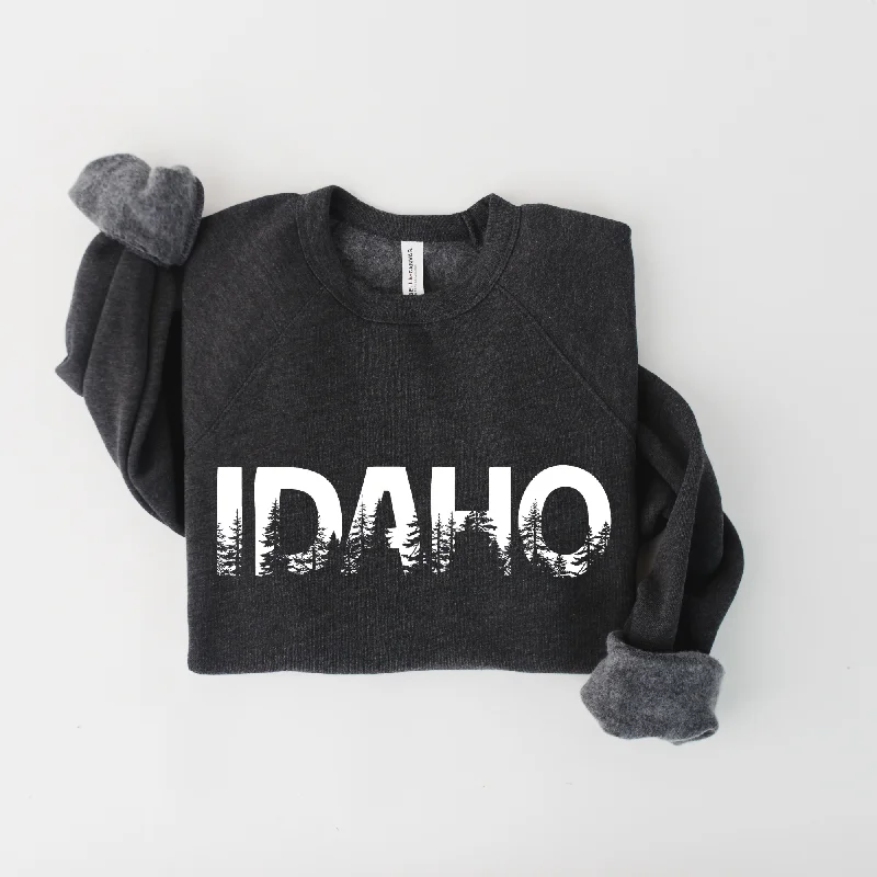 slim fit short sleeve shirts for men -Idaho Trees Bella Canvas Sweatshirt or Hoodie *Unisex Fit*