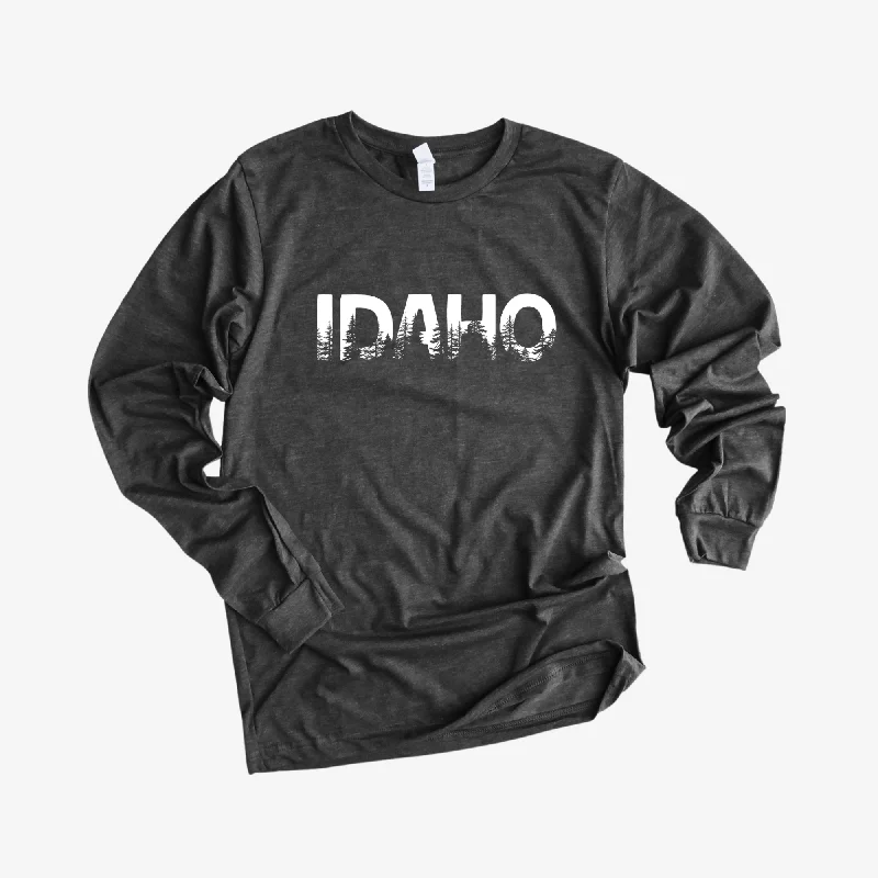 casual short sleeve shirts with modern designs -Idaho Trees Long Sleeve  *UNISEX FIT*