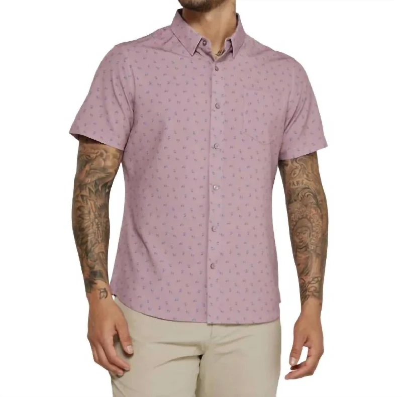 Men's legendary shirts-Kairi Short Sleeve Shirt In Lavender