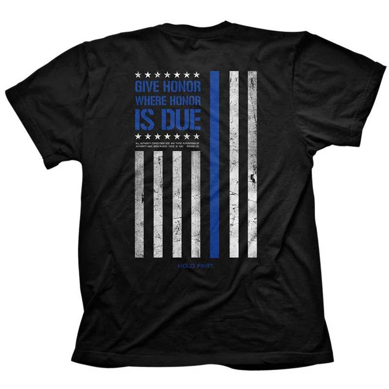 fashionable short sleeve polo shirts for men -Hold Fast Honor Police Flag USA Unisex T-Shirt