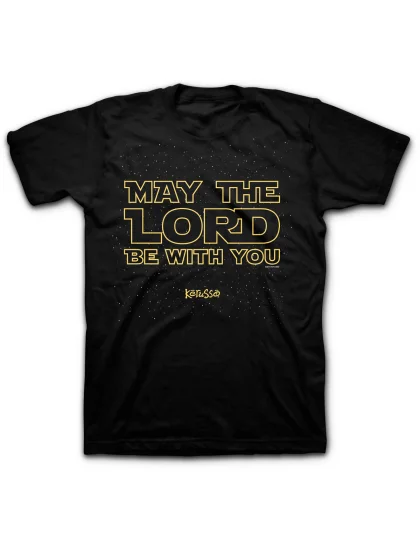 stylish short sleeve t-shirts for casual evenings -Kerusso May the Lord Be With You Cherished Christian Bright T Shirt