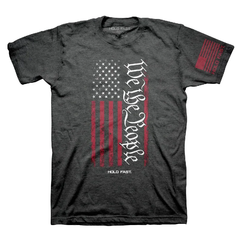 affordable short sleeve t-shirts for casual wear -Hold Fast We The People Flag USA Unisex T-Shirt