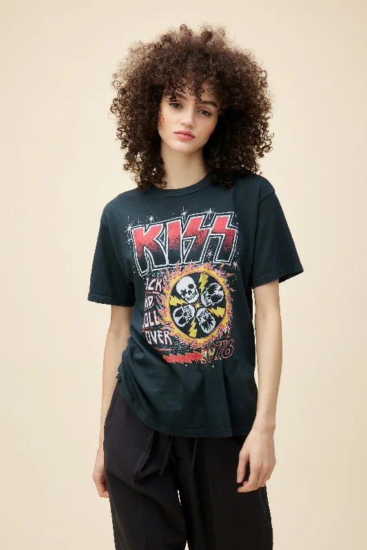 men’s stylish short sleeve t-shirts with cool prints -Kiss Rock And Roll Over Weekend Tee