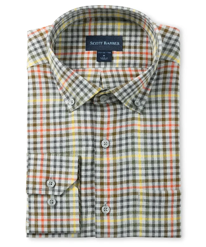 Men's chill shirts-Lightweight Twill Plaid, Grey Heather