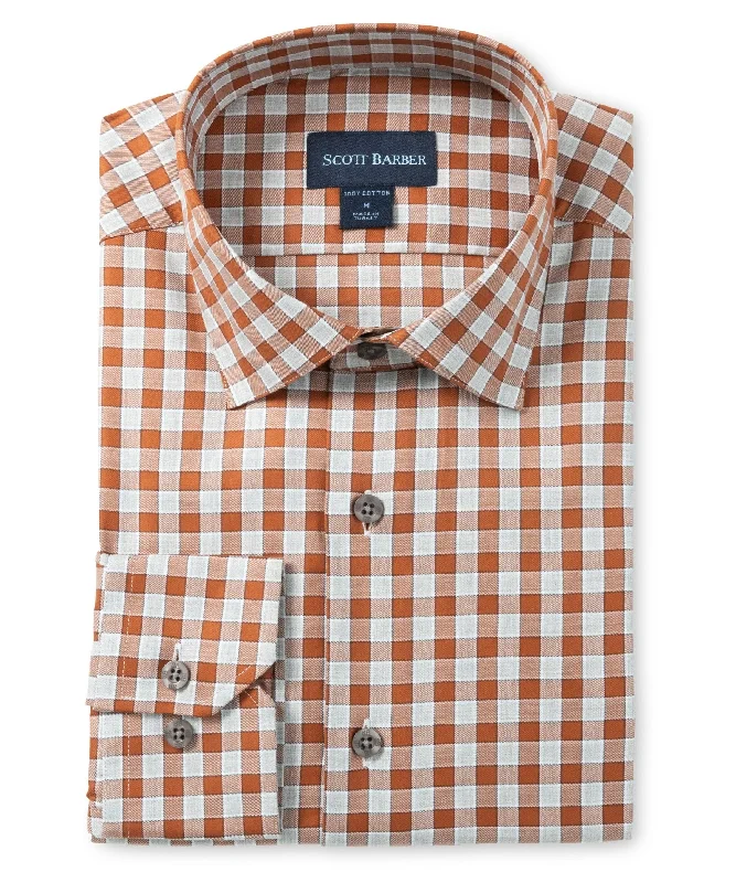 Men's fisherman shirts-Melange Exploded Check, Auburn