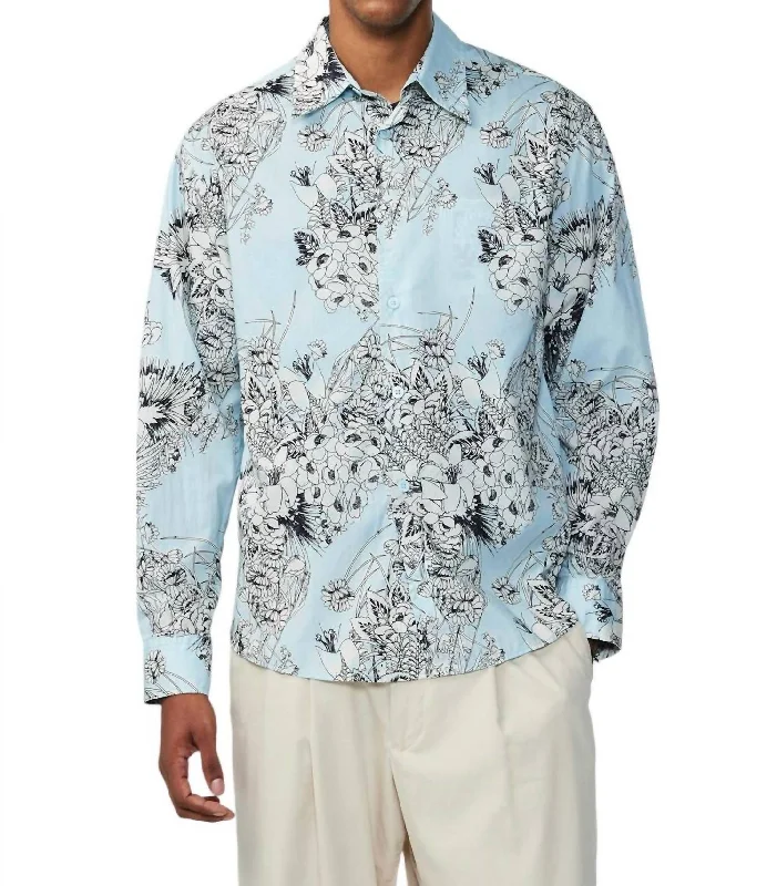 Men's side-vent shirts-Men's Quinsy Shirt In Winter Sky