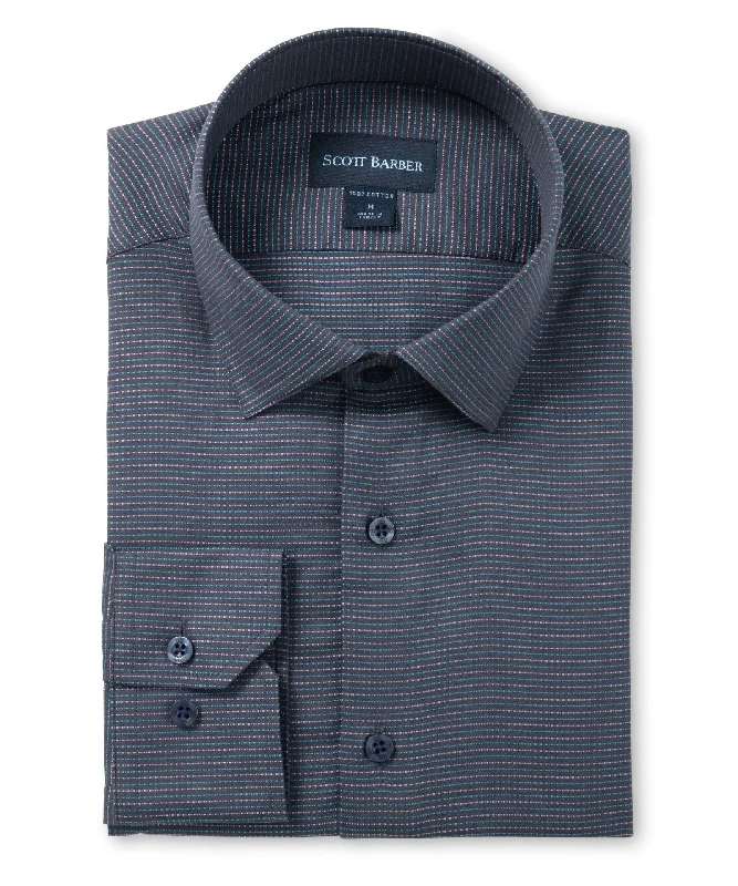 Men's sophisticated shirts-Neat Dobby Check, Navy