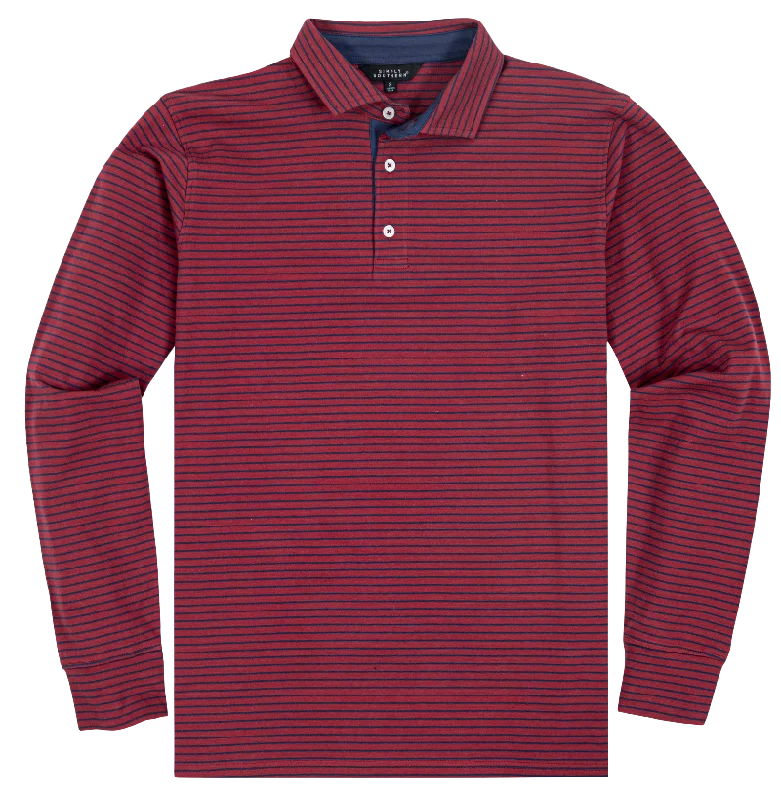 casual short sleeve shirts for every day -SALE Simply Southern Classic Maroon Unisex Polo Long Sleeve T-Shirt