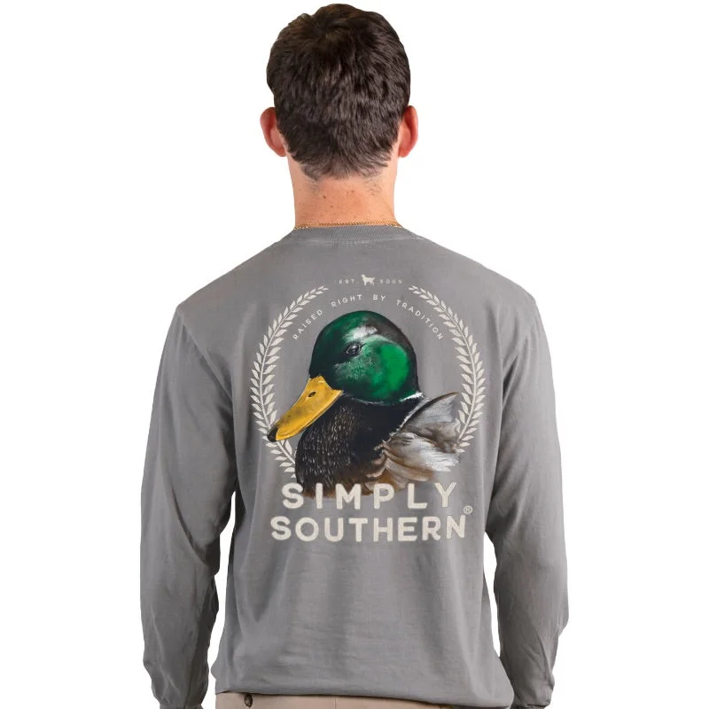 cool and casual short sleeve shirts for men -SALE Simply Southern Duck Unisex Comfort Colors Long Sleeve T-Shirt