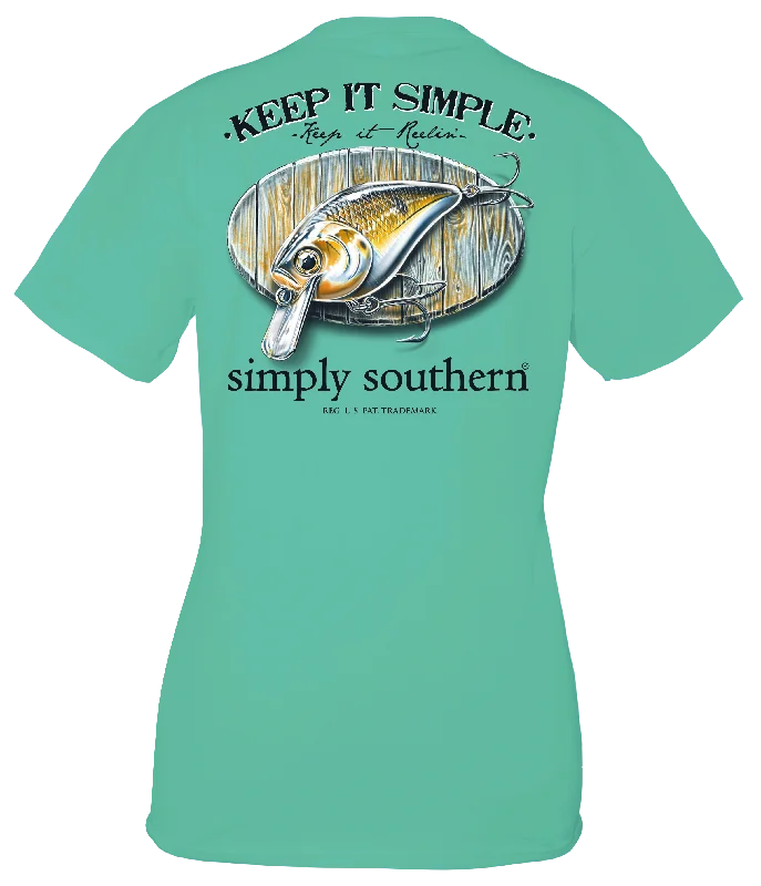 men’s casual short sleeve shirts for hot days -SALE  Simply Southern Keep It Reelin Fishing Lure Unisex T-Shirt