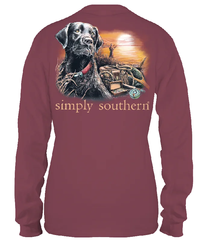 men’s classic short sleeve shirts with pocket -SALE Simply Southern Lake Dog Long Sleeve Unisex T-Shirt