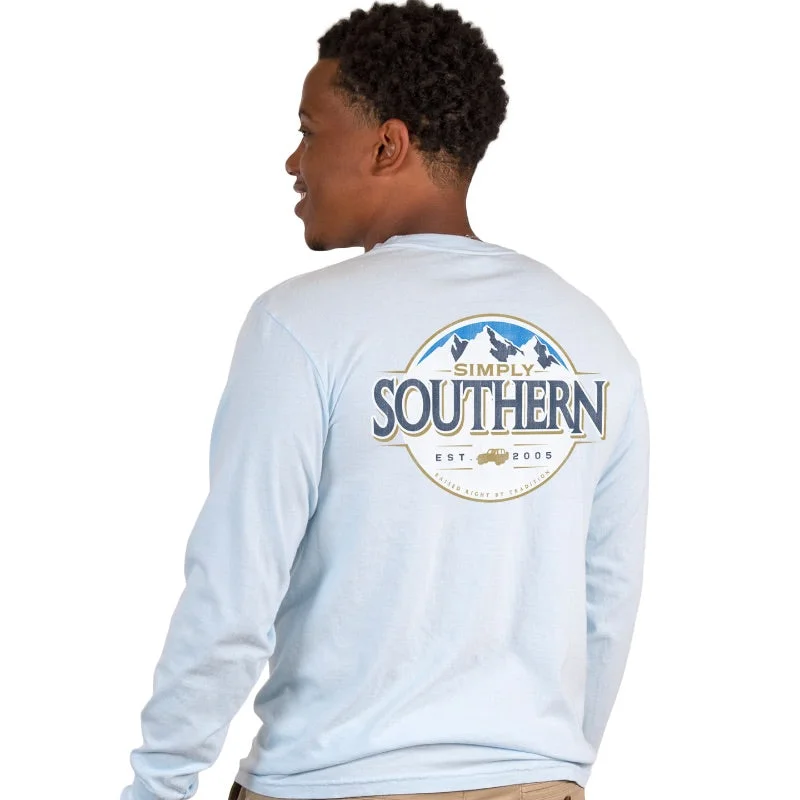 comfortable short sleeve polo shirts for vacation -SALE Simply Southern Mountains Unisex Comfort Colors Long Sleeve T-Shirt