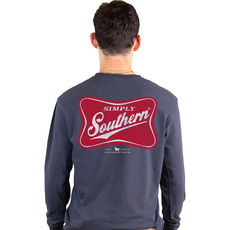 versatile short sleeve shirts for travel wear -SALE Simply Southern Red Logo Unisex Comfort Colors Long Sleeve T-Shirt