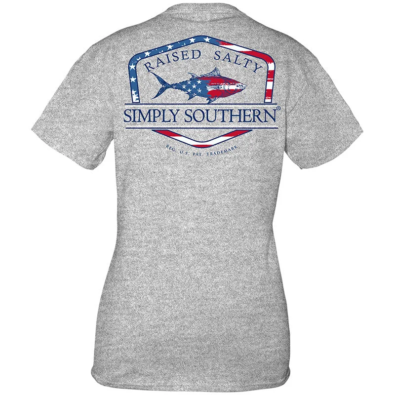 cool and casual short sleeve shirts for hot days -Simply Southern USA Flag Fish Unisex T-Shirt