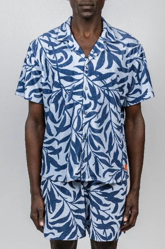 Men's designer-inspired shirts-Sky Blue Palm Terry Shirt