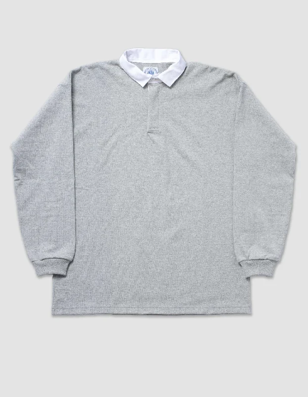 Men's crowd-pleasing shirts-SOLID RUGBY SHIRT - GREY