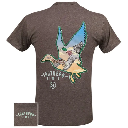 trendy short sleeve shirts with cool prints -Southern Limits Mallard Duck Flying Unisex T-Shirt