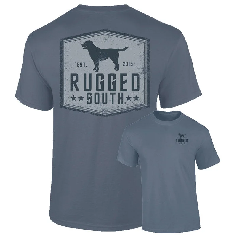 comfortable short sleeve polo shirts for hot weather -Southernology Rugged South Lab Label Comfort Colors Unisex T-Shirt