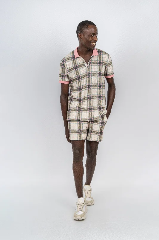 Men's mod shirts-Summer Plaid Retro Terry Shirt