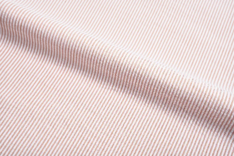 Men's temperature-regulating shirts-Coral Orange Stripes Seersucker