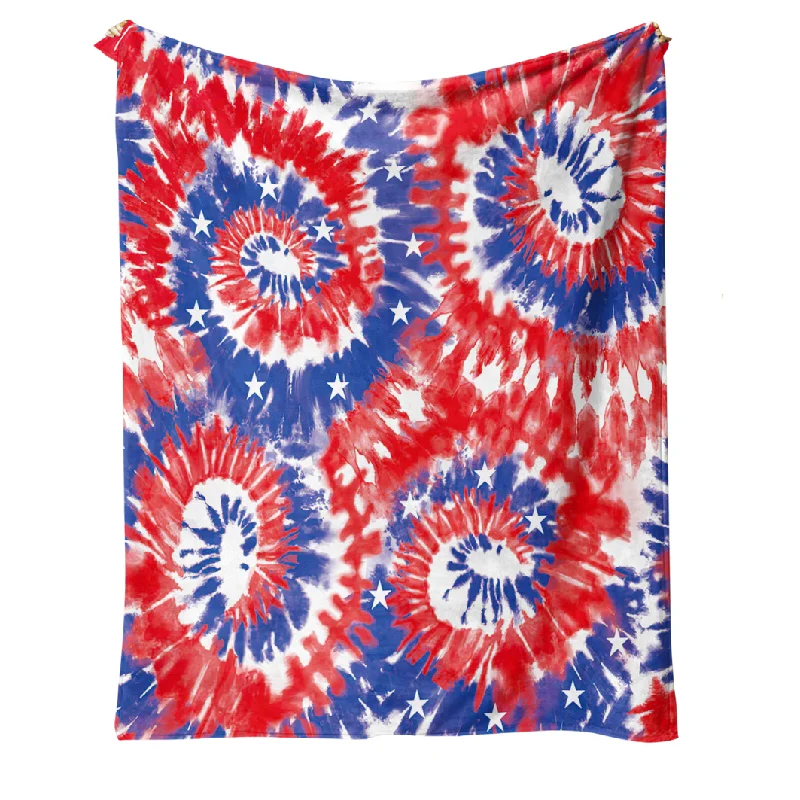 comfortable short sleeve polo shirts for hot weather -USA Tie Dye Fleece Blanket