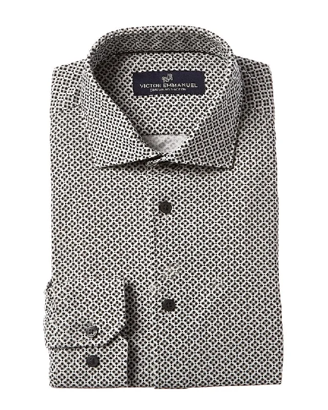 Men's limited-edition shirts-VICTOR EMMANUEL Geo Printed Dress Shirt