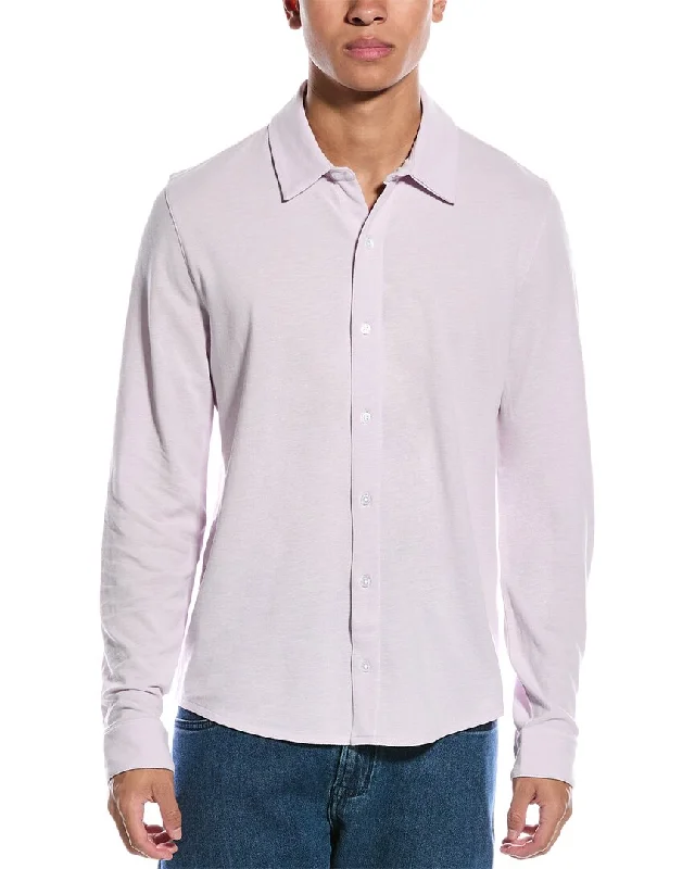 Men's back-vent shirts-Vince Pique Shirt